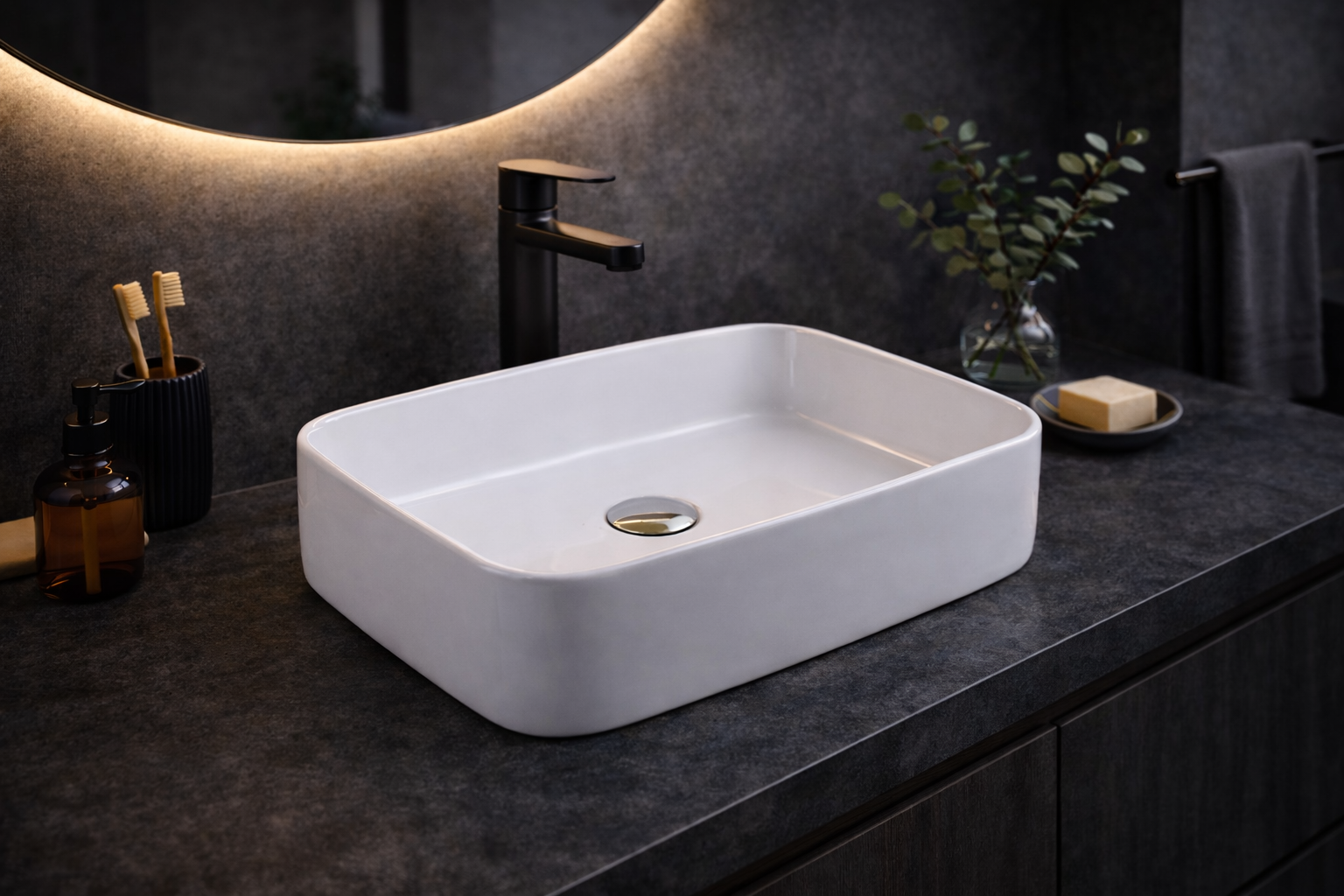 NERO lavabo 500x400x130