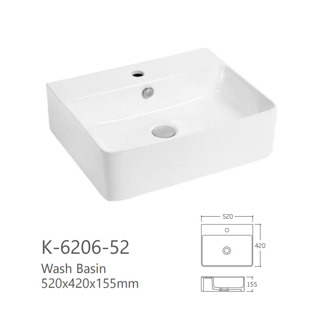 NERO lavabo 520x420x155