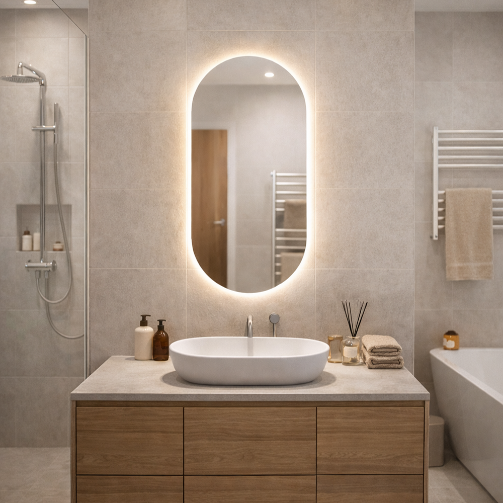 NERO LED Ogledalo Hana 50x90cm touch 3u1
